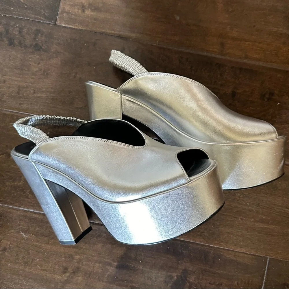 OPENING CEREMONY Silver Platform Slingback Heels🌸
